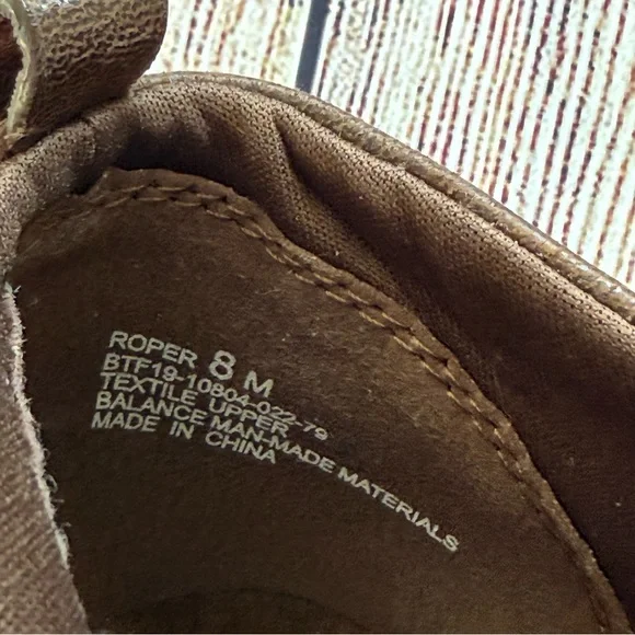 BareTraps Roper Zip Up Round Almond Toe Block Heel Brown Ankle Booties - Picture 9 of 11